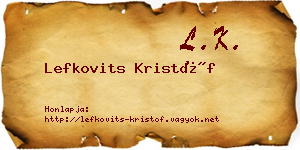 Lefkovits Kristóf névjegykártya