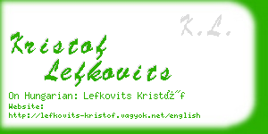 kristof lefkovits business card